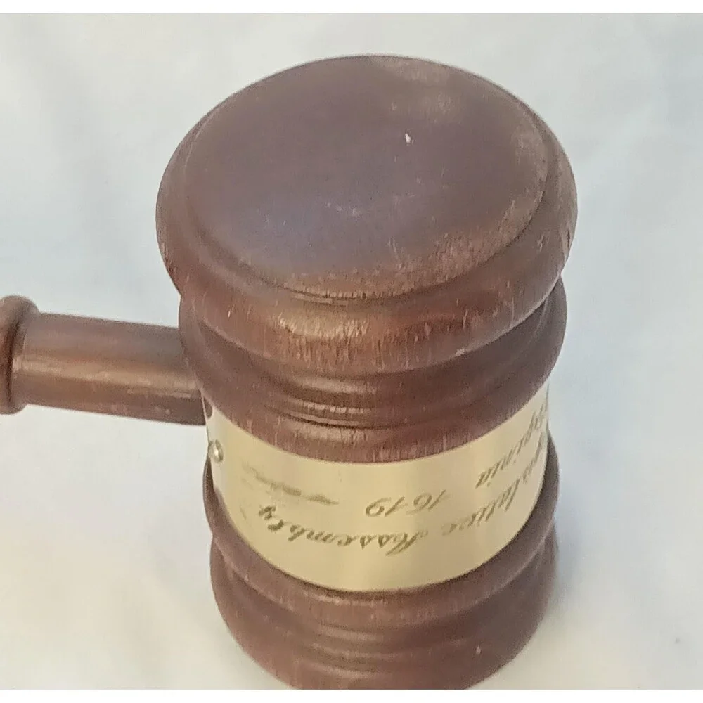 Vintage Wooden Jamestown Gavel Americas Oldest Legislative Assembly 12